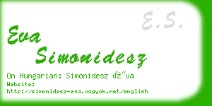 eva simonidesz business card